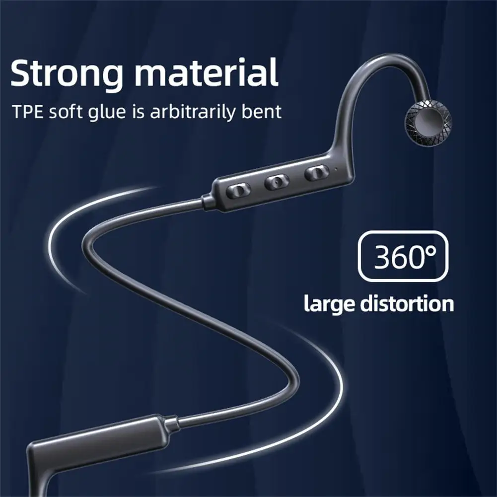 Ks19 TWS Bone Conduction Earphone, fones de ouvido sem fio Bluetooth, Neckband Sports Headset, fone de ouvido auditivo, mãos livres com microfone