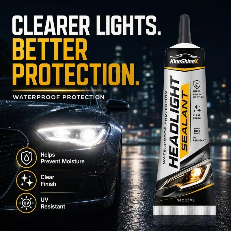 Liquid Car Lamp Housing Sealant, 25 Nozzle Tube for Headlight Restoration, Lens Cover Reinstallation, and Localized Seam D7YA