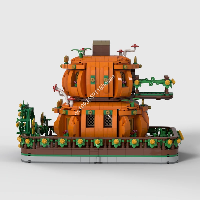 ตัวต่อ MOC บ้านฟักทองสองชั้น 2280 ชิ้น ของขวัญคริสต์มาส ไอเดียของขวัญวันเกิดที่ดีที่สุด DIY สำหรับนักสะสมผู้ใหญ่