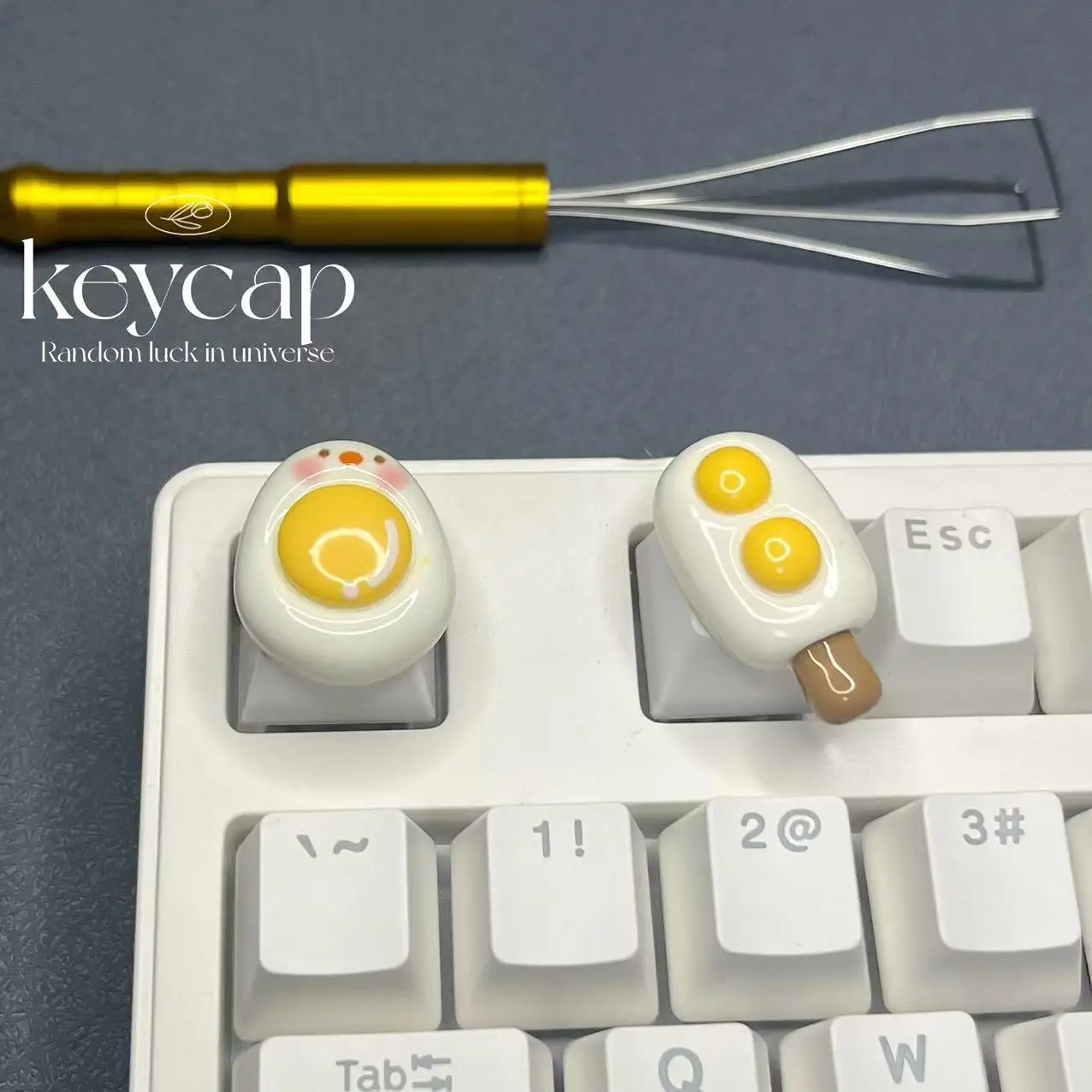 DIY Cartoon Resin Cute Egg Keycaps Creative ESC Cross Axis Gaming Mechanical Keyboard Food Keycaps