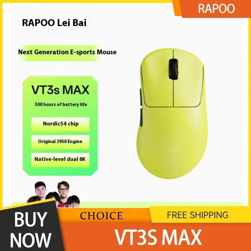 

Rapoo VT3S Second-Generation Wireless Mouse Dual 8K Return Long Battery Life Lightweight Ergonomics Office Gaming Mouse Custom