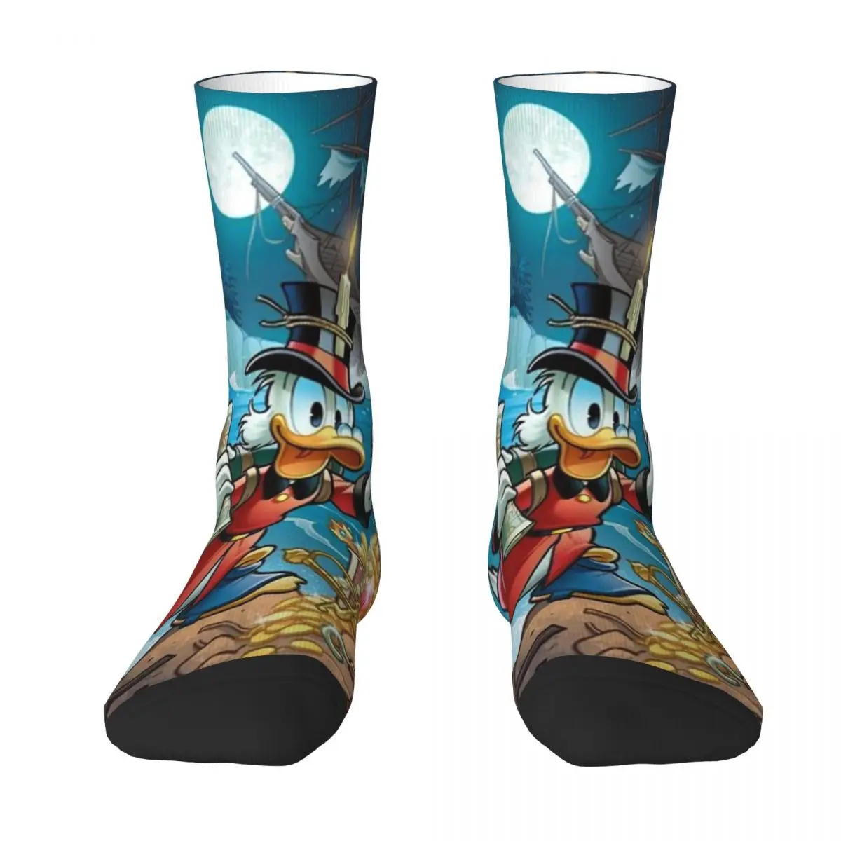 Men's Socks Scrooge McDuck With Glasses Money Stockings Spring Fashion Comfortable Socks Design Cycling Non Slip Socks