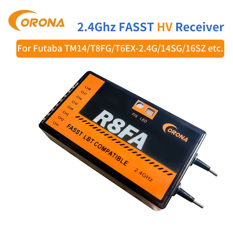 1 Stück für R8FA 2,4GHz 8CH FASST-Kompatibler Empfänger mit FUTABA FAS Fernbedienung T6EX T8FG 10CG 14SG 3PM 4PKS für RC FPV Drohnen