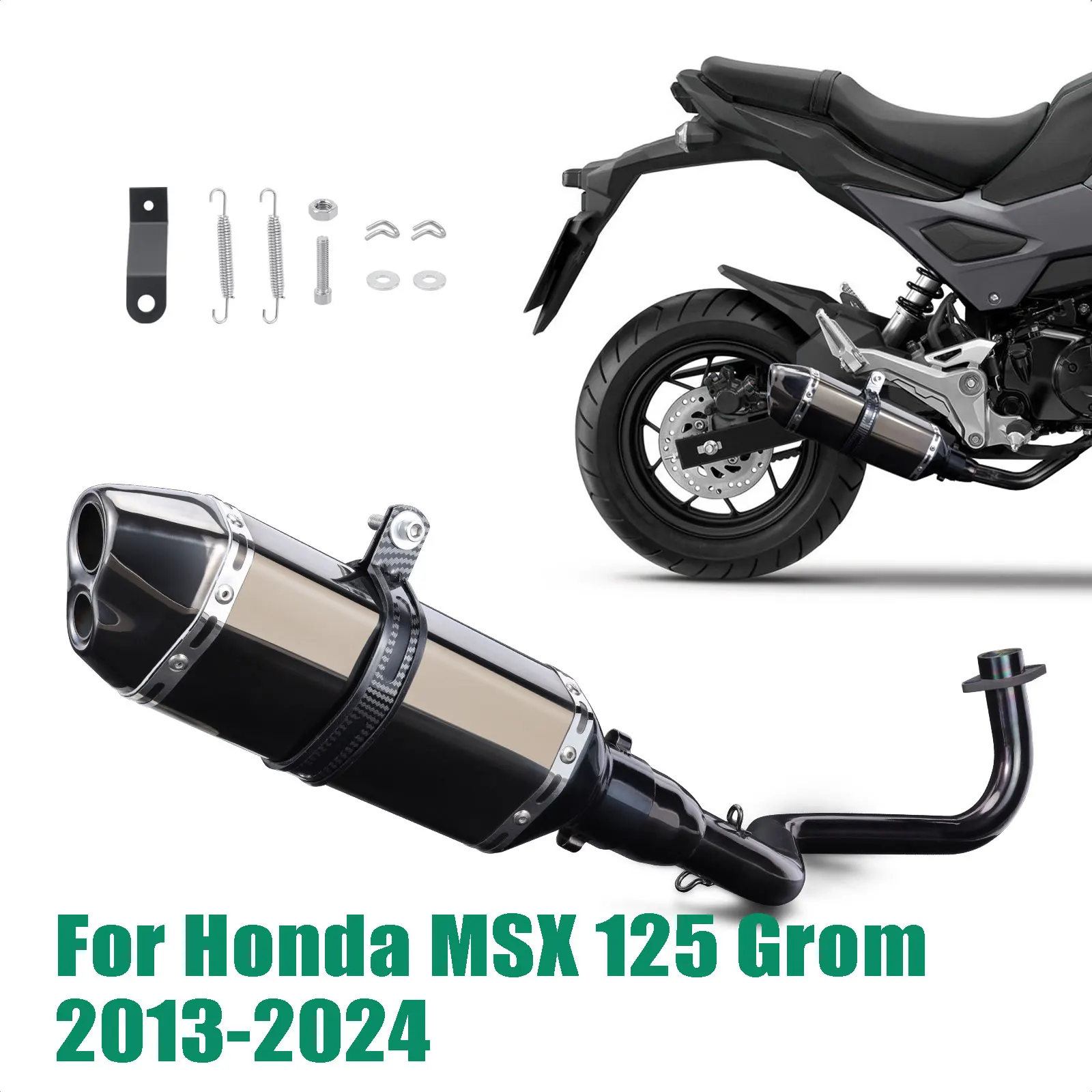 For Honda MSX125 2013-2024 2023 2022 2021 2020 2019 2018 2017 2016 2015 2014 Low Mount Exhaust Slip-on Muffler Baffle