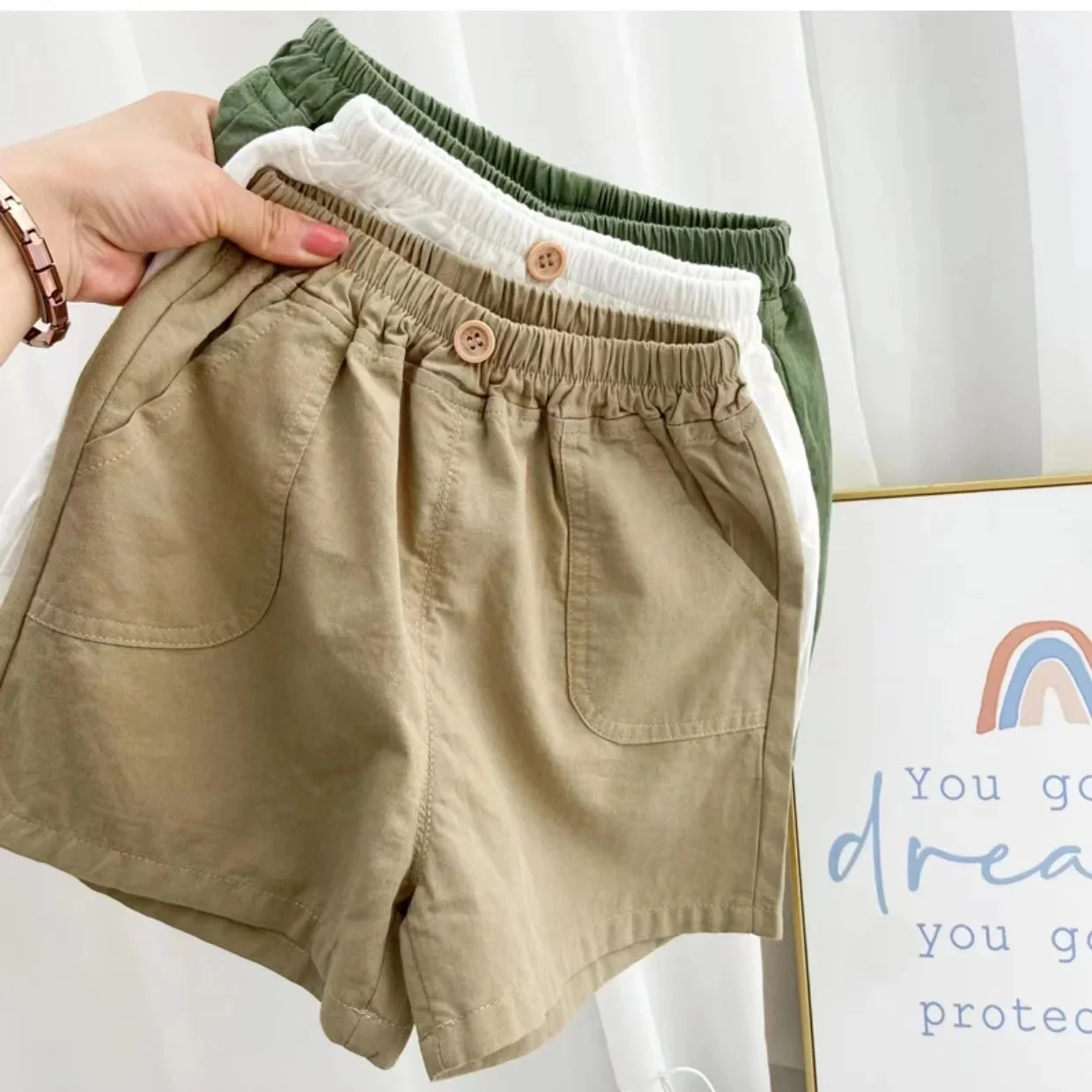 Kids Boys Summer Solid Shorts Elastic Waist With Pocket Toddler Beach Pants 7M-7T Children Casual Loose Clothes
