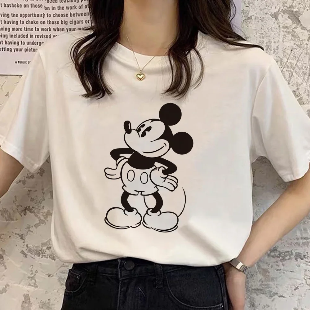 Fashion Vintage Cartoon Ladies Tees Mickey Mouse Harajuku T-shirts Woman Blouses Summer Men Tops Goth Short Sleeve Shirt