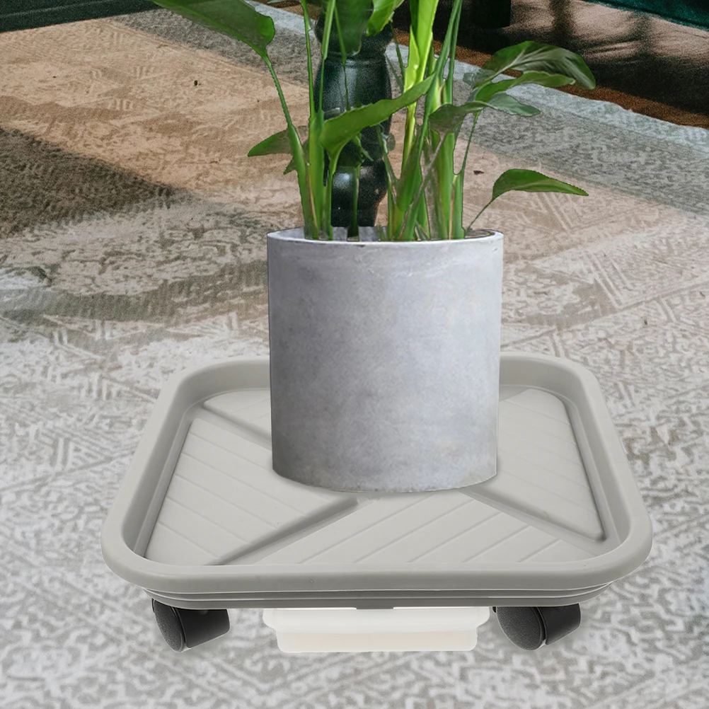 

Flower Pot Tray Movable Stand Drip Trays Wheels Plant Pots Indoor Planter Holders No Scratch Floor Round Plastic