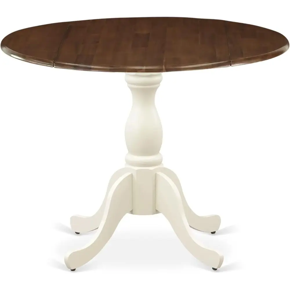 Mesa de jantar Dublin redonda multicolorida, 42 de diâmetro, folha pendente e base de pedestal