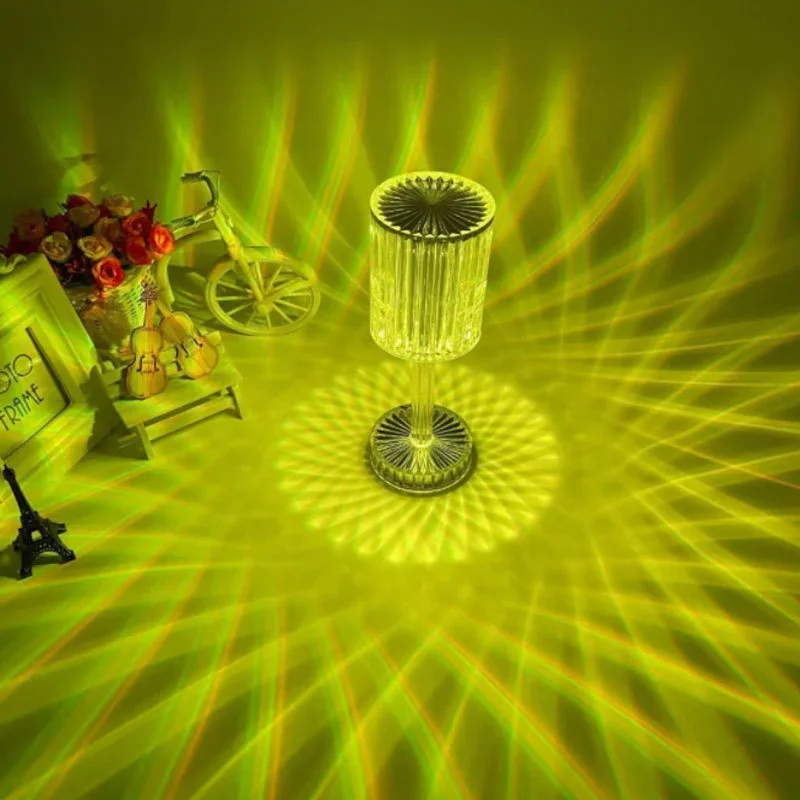 nd Crystal Table Lamp Net Red Bedside Romantic Atmosphere Lamp Modern Minimalist Creative Line Acrylic Table Lamp