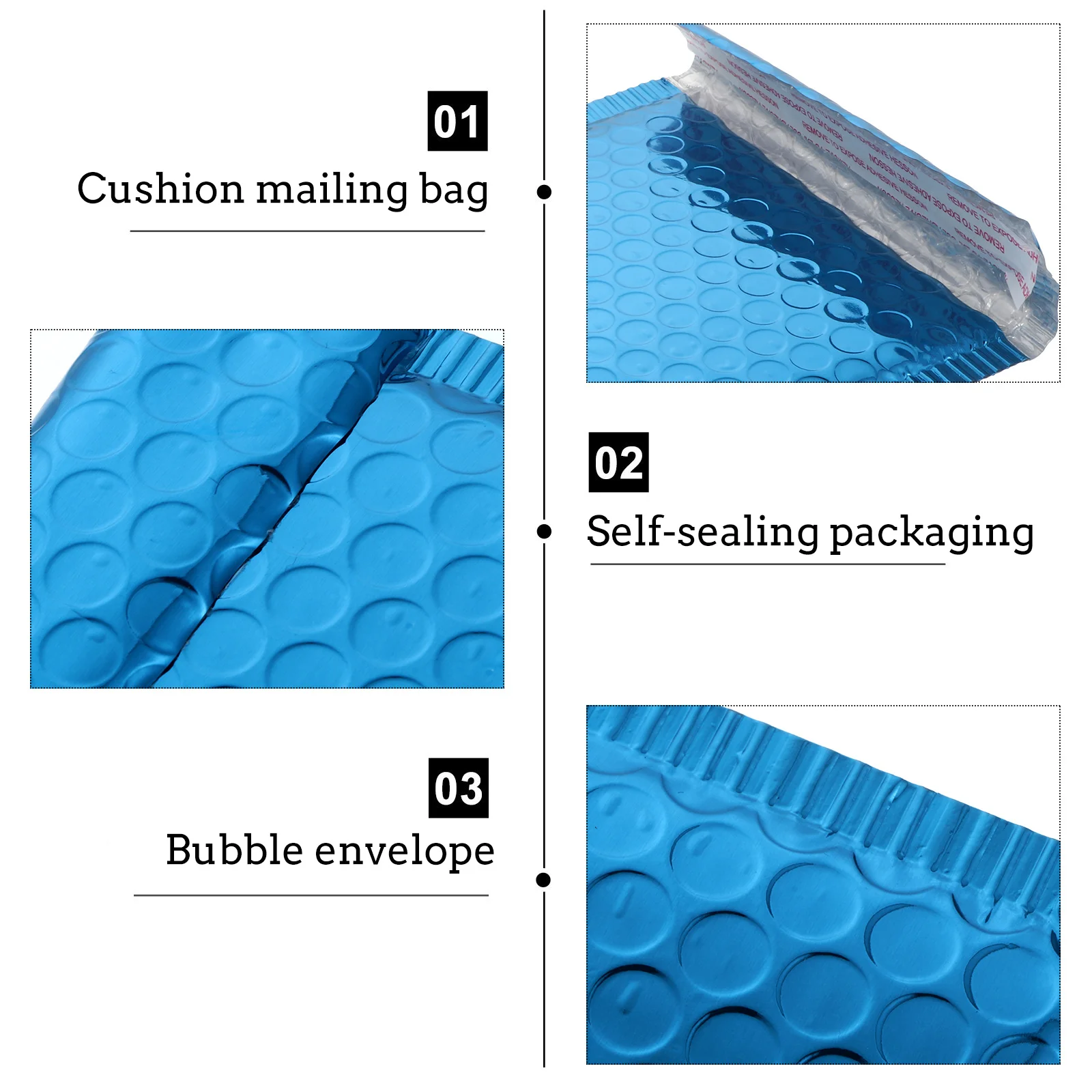 

50Pcs Bubble Envelopes Waterproof Shockproof Self Seal Lightweight Mailing Bags Packaging Pouches for Office Home Shipping