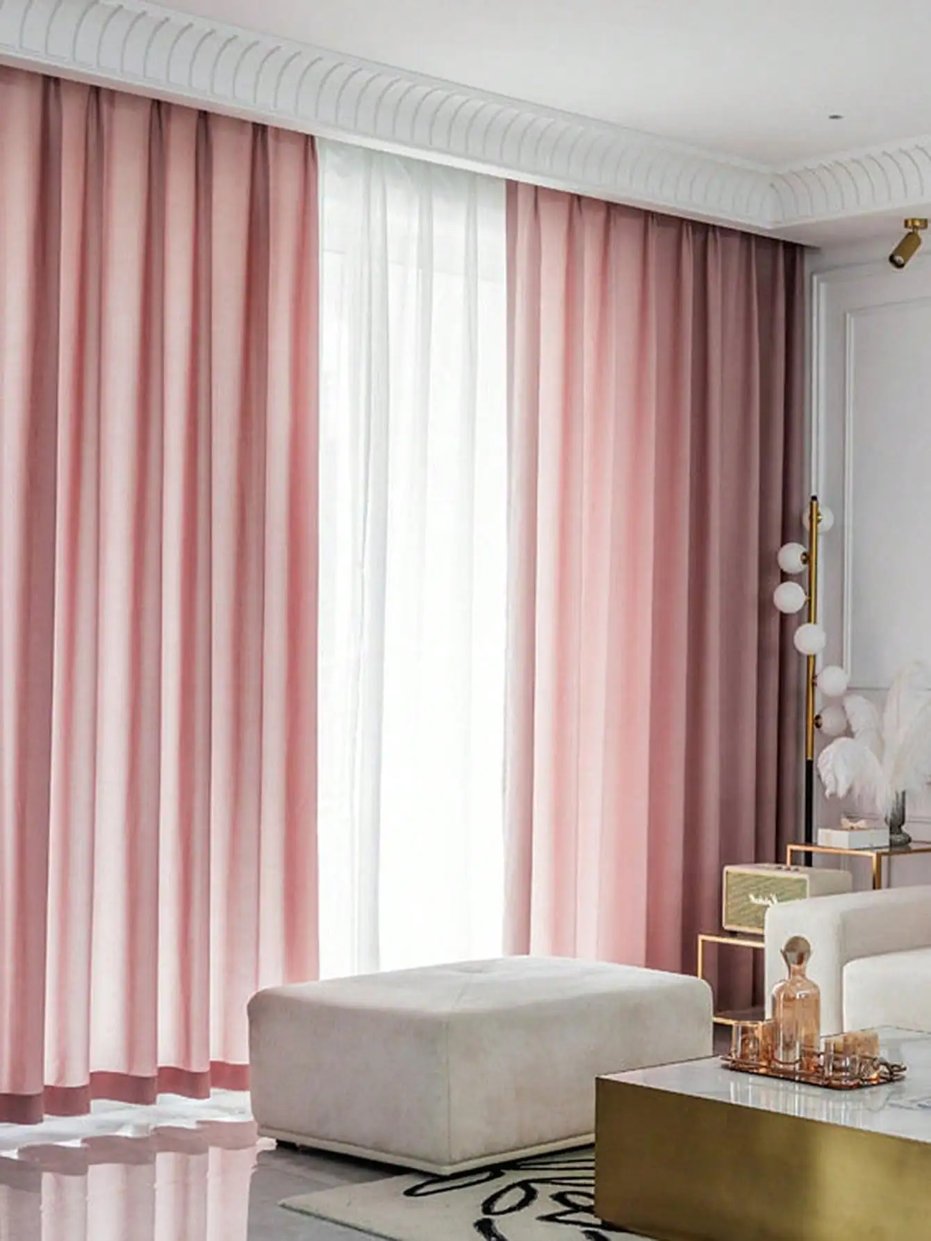 Modern Simple Small Fresh Living Room Bedroom Gauze Curtain 1PC