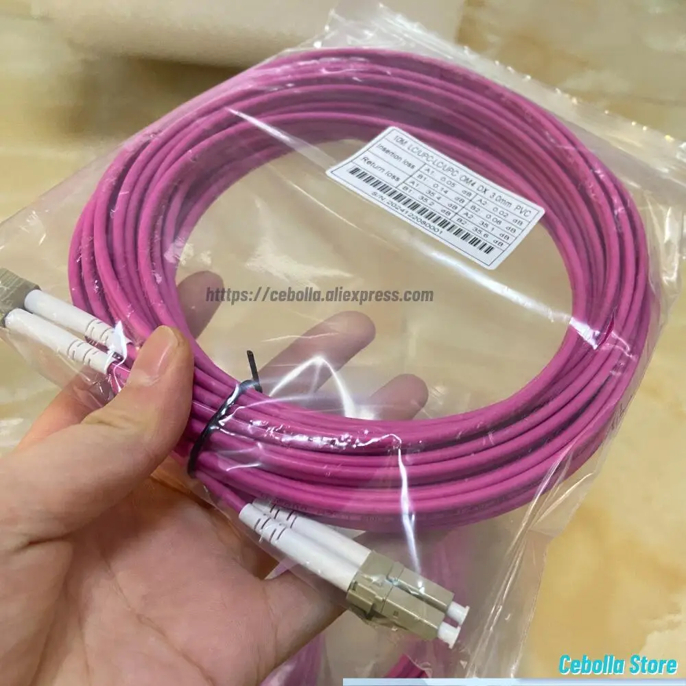 OM4 10 جيجابت المتعدد LC/UPC-LC/UPC البصرية التصحيح الحبل 10/20 متر 50/125 2.0/3.0 مللي متر 2 الأساسية دوبلكس الألياف البلوز ضفيرة