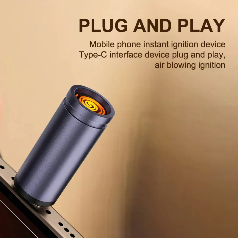 Hot Sale Type C Mini Blow-to-Ignite Auto Shut-Off For Air Travel Outdoor No Battery No Flame Portable Safety Adapter