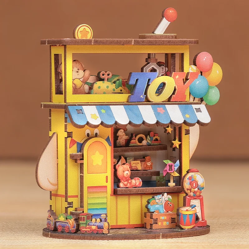 

CUTEBEE мини-магазин серии DIY миниатюрный дом 3D деревянные головоломки игрушки кукольный домик ручной работы комплект для TaleBox угловой магазин игрушек