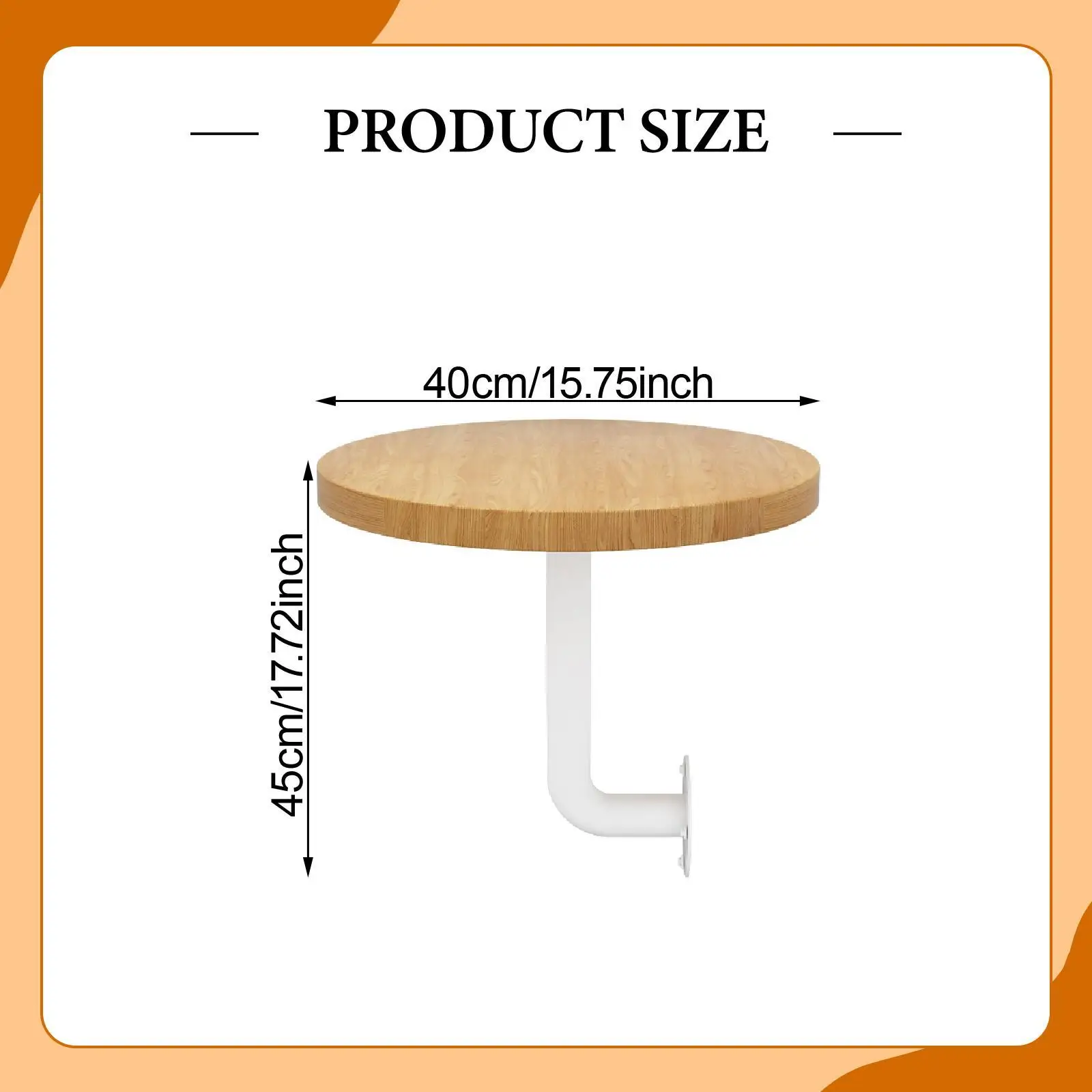 Multipurpose Wall Mounted Desk Small Round Table Modern Minimalist for Cafe Bedroom Kitchen Balcony