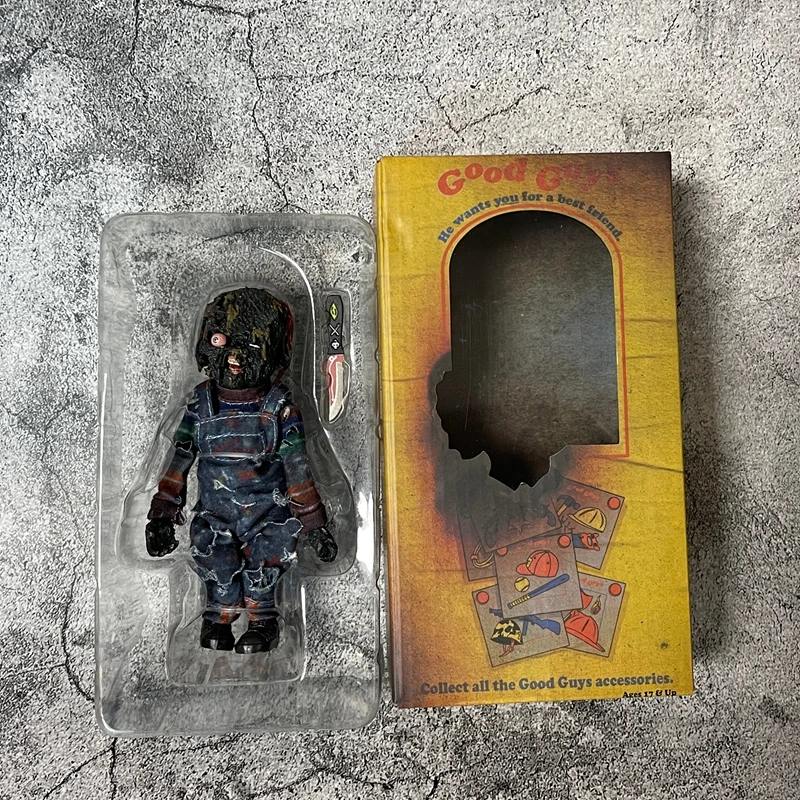 

Горячая оригинальная фигурка Neca Good Guys Burnt Chucky, настоящая одежда, кукла ужасов, экшн-фигурка, модель, коллекционные игрушки, кукла, подарок для мальчика, фанаты