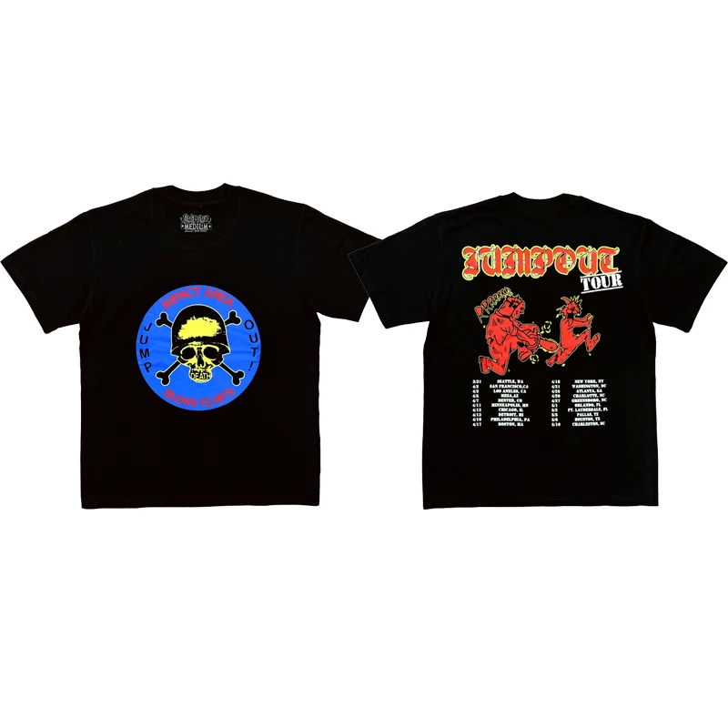 

Футболка KK Osamason Jump out Tour Skull, лимитированная серия для конференций, повседневная, из хлопка, с круглым вырезом