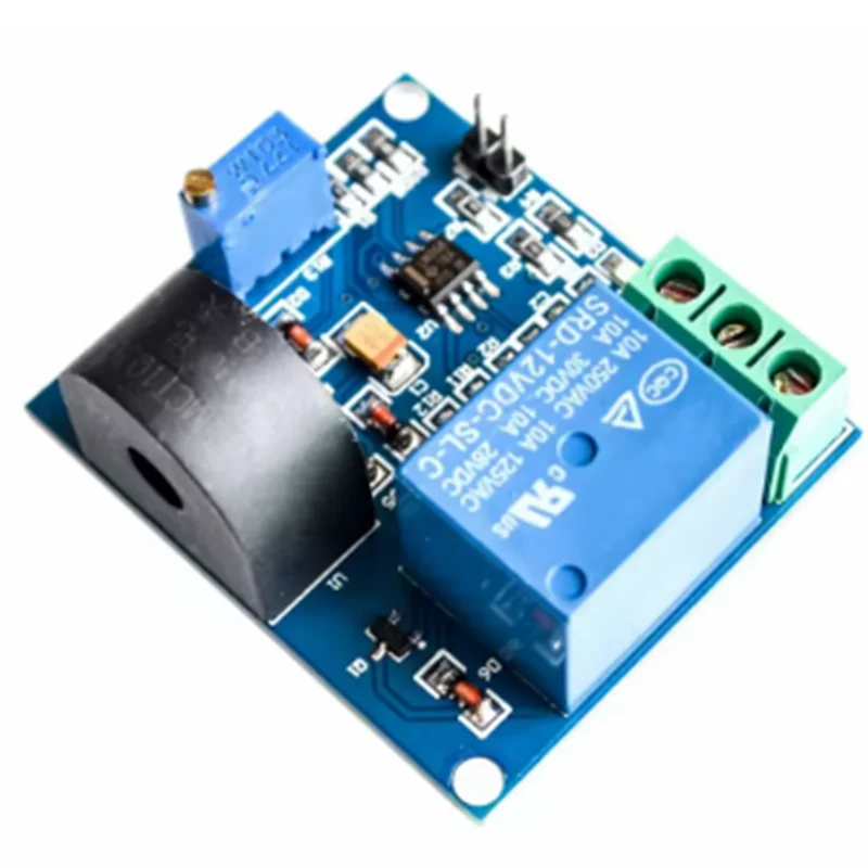 Módulo de Sensor de detección de corriente CA Módulo de protección de relé de 12V Salida de interruptor de protección de sobrecorriente de 5A