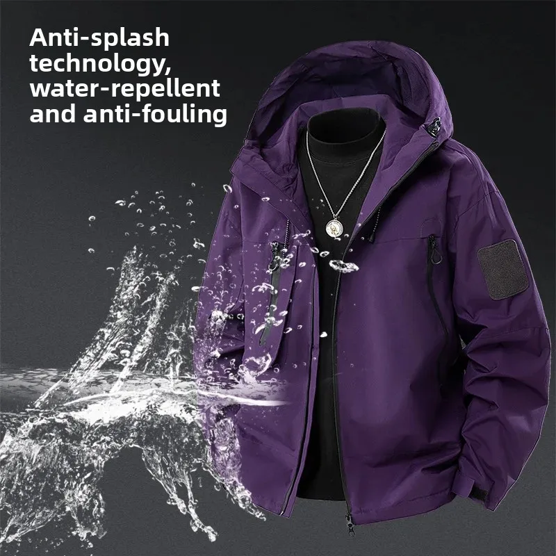 

Весенне-осенняя новая повседневная куртка для мужчин и женщин, уличная водонепроницаемая и ветрозащитная ветровка с капюшоном, пальто, мужская модная верхняя одежда на молнии