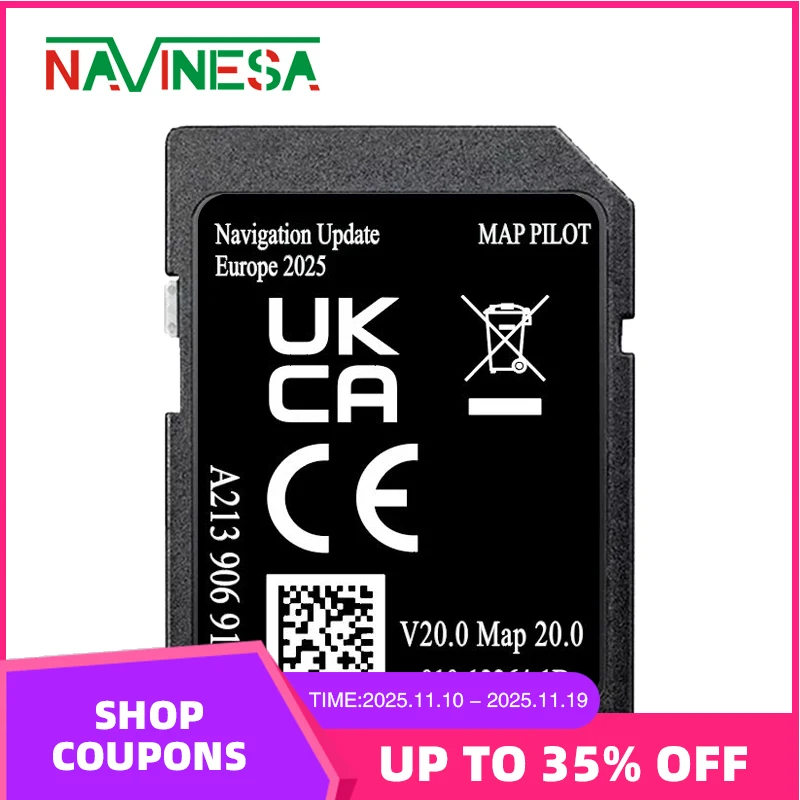 

2025 for Mercedes GLC C E V X-class Car Garmin Map Car Pilot SD Card V20 A2139069110 GPS Update Europa maps