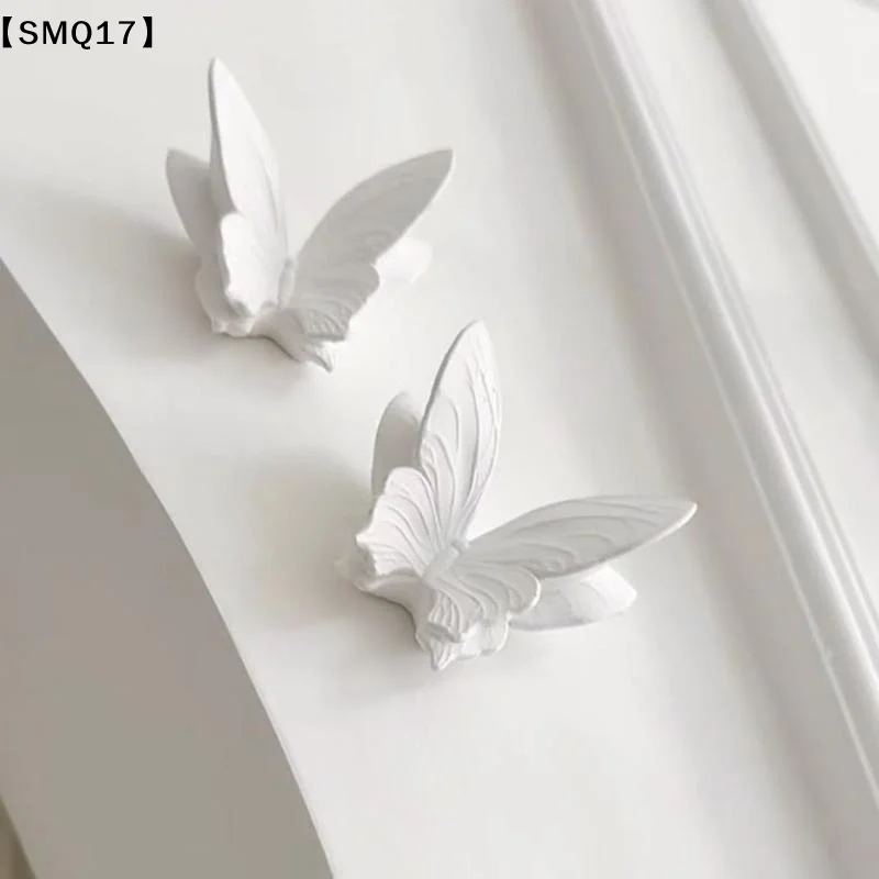 1 PCS Butterfly Wall Decor White Plaster Butterfly Wall Art For Living Room Bedroom French Style Home Decor【SMQ】