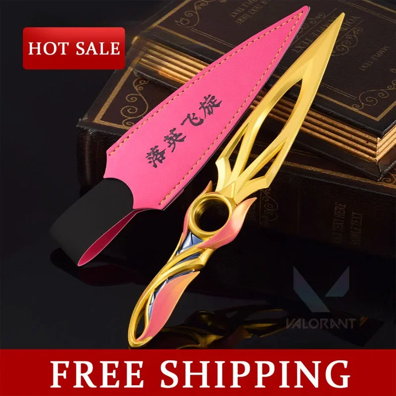 

22CM Mystbloom Kunai Valorant Game Periphery Full Metal Crafts Katana Ornament Safe Collectible Model Pink Swords Boy Toy Gifts
