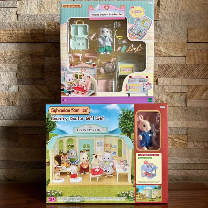 Anime Original Sylvanian Country Doctor Gift Set Baby Family Forest Clinic Series Family Shiba Dog Family Doll Toy Birthday Gift