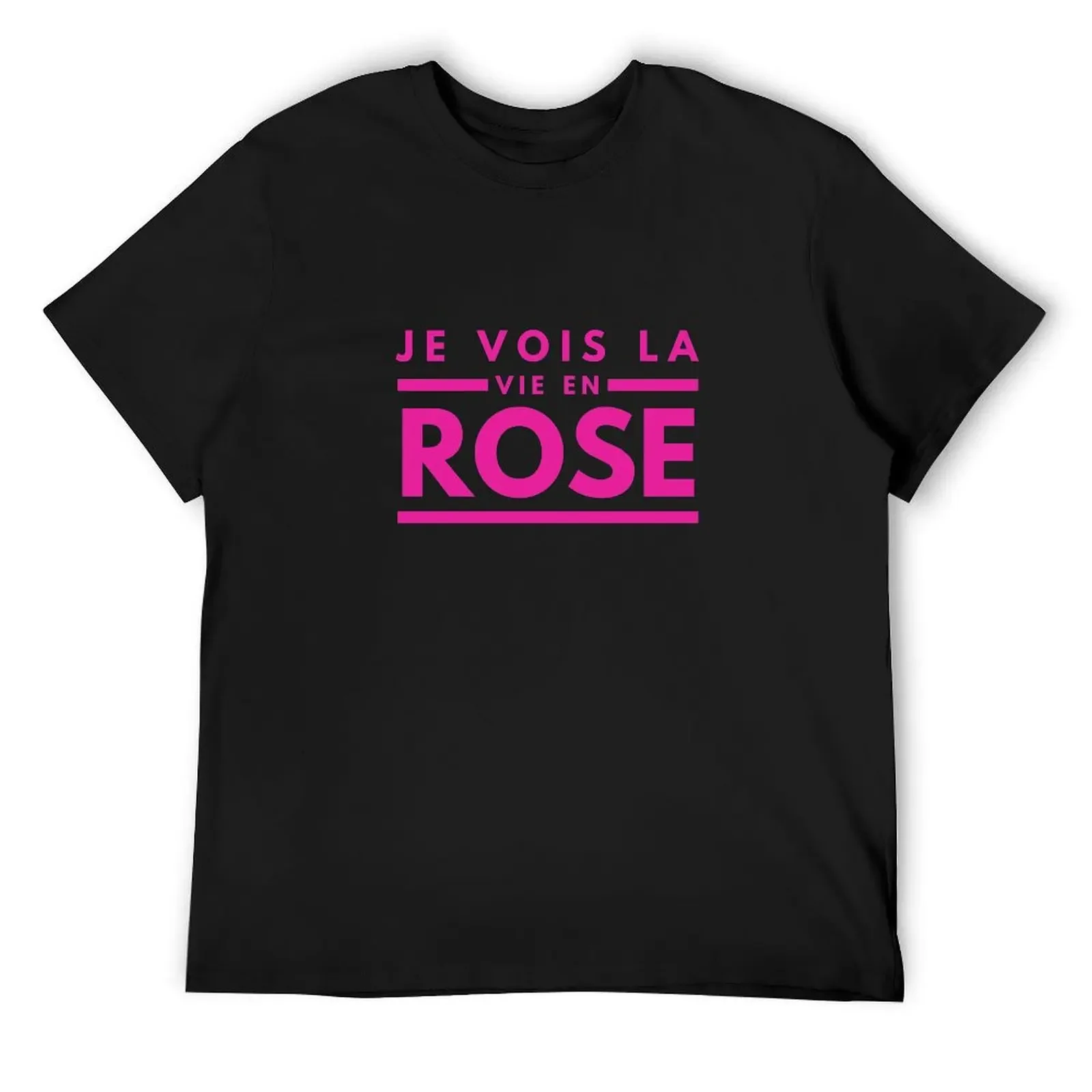 Je vois la vien en Rose T-Shirt oversized t shirt baggy shirts man clothes T-shirts for men cotton