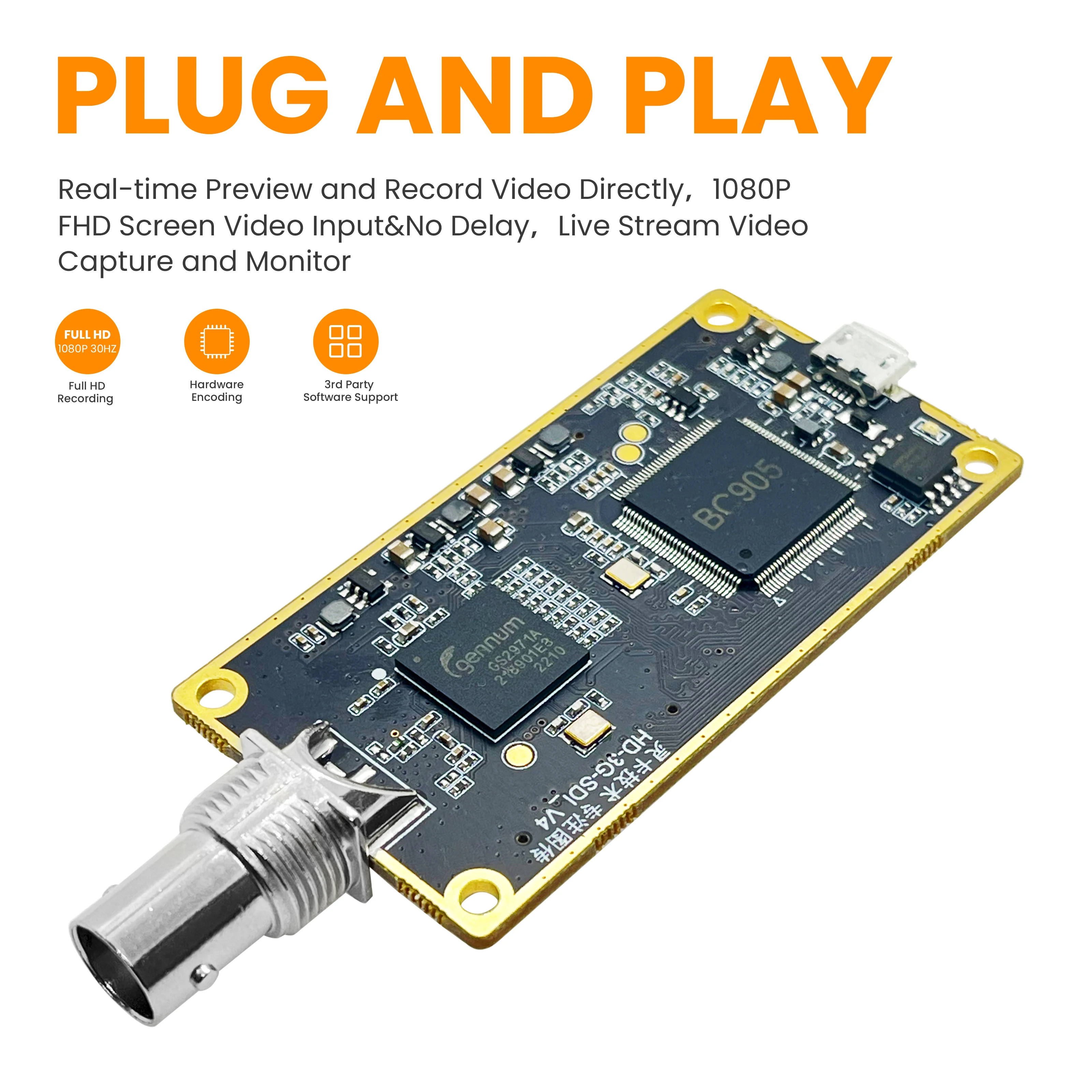 H.264 SDI to USB Capture Card Encoder SDI TO UVC Capture for OBS Potplayer 3G SDI TO UVC and UAC Video Capture Grabber LCC262