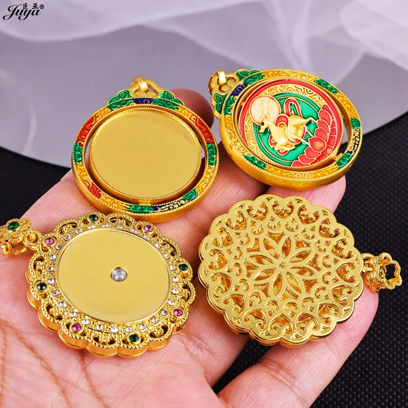 1 Stück Emaille-Kupfer-Anhänger-Cabochon-Basis 25mm Leere Fassung Schale Charms Zubehör für DIY-Halsketten Schmuckzubehör – Detail 3