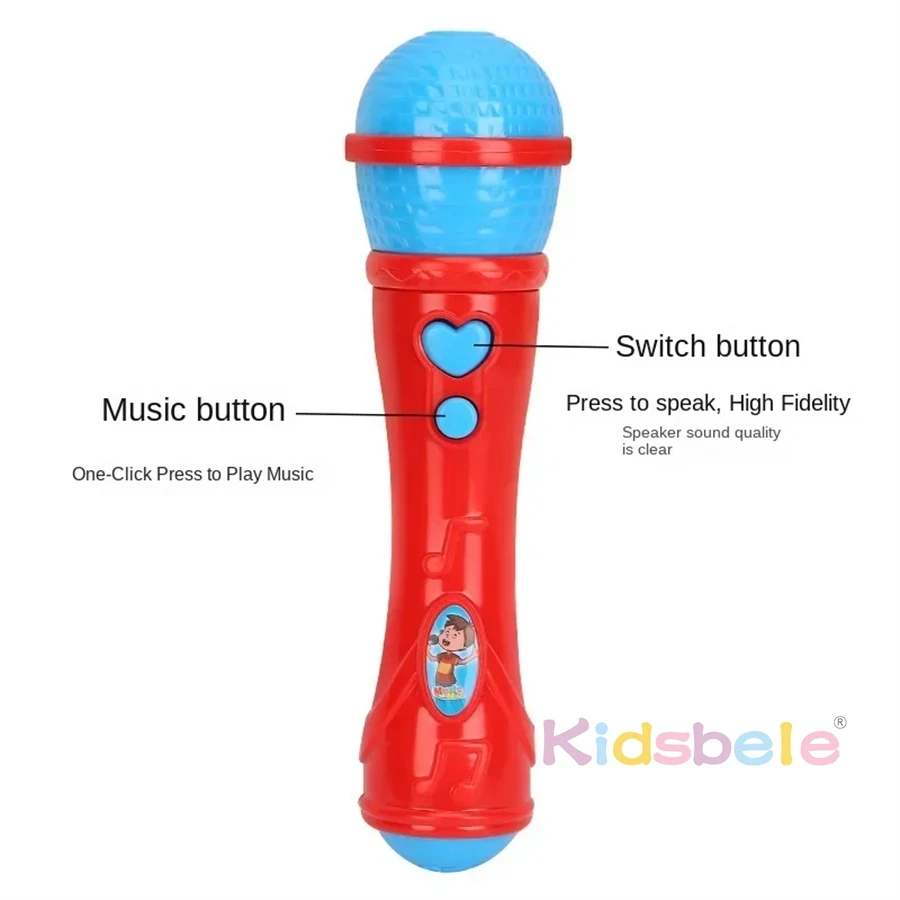 Amplificatore del suono per bambini microfono educazione precoce illuminazione canto giocattolo musicale regalo di compleanno canzone per feste per bambini