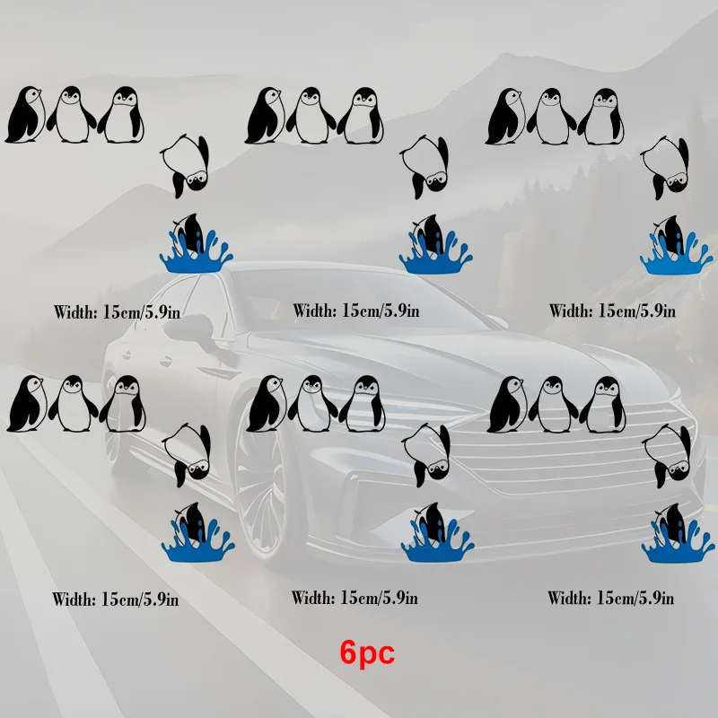Cute Funny Diving Penguin Vinyl Sticker Waterproof UV Resistant Decal for Car Motorcycle Helmet Auto Exterior Decor
