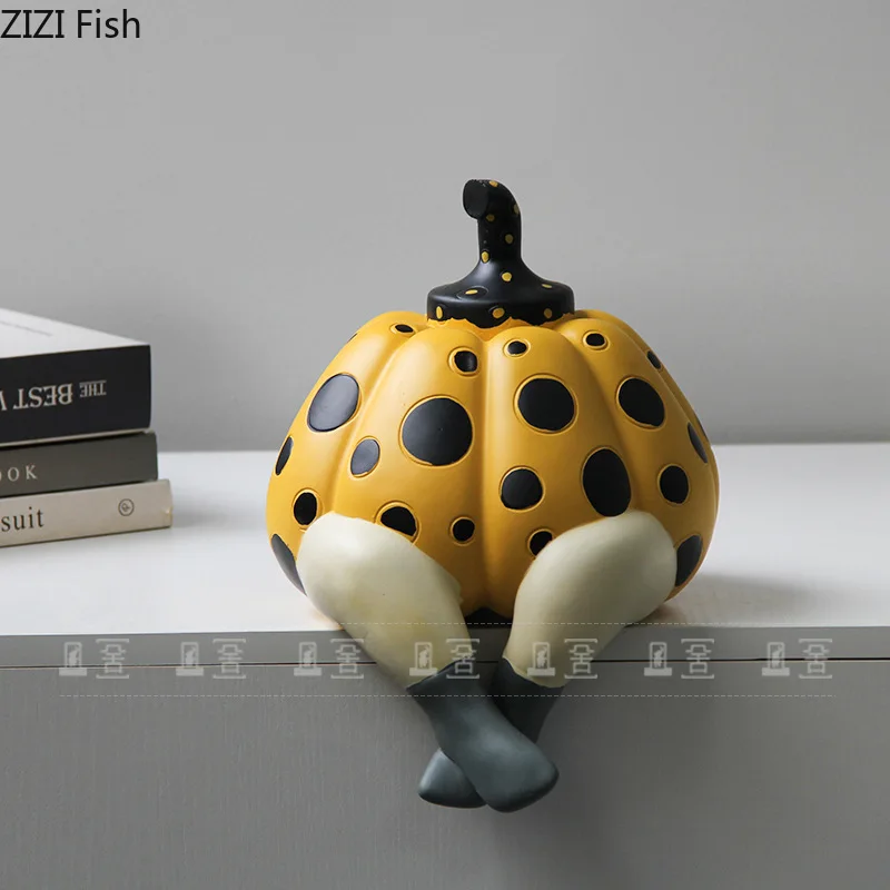 

Creative Pumpkin Ornament Resin Art Sculpture Home Decoration Crafts Desktop Statue Display Model Pumpkin Man Figurines