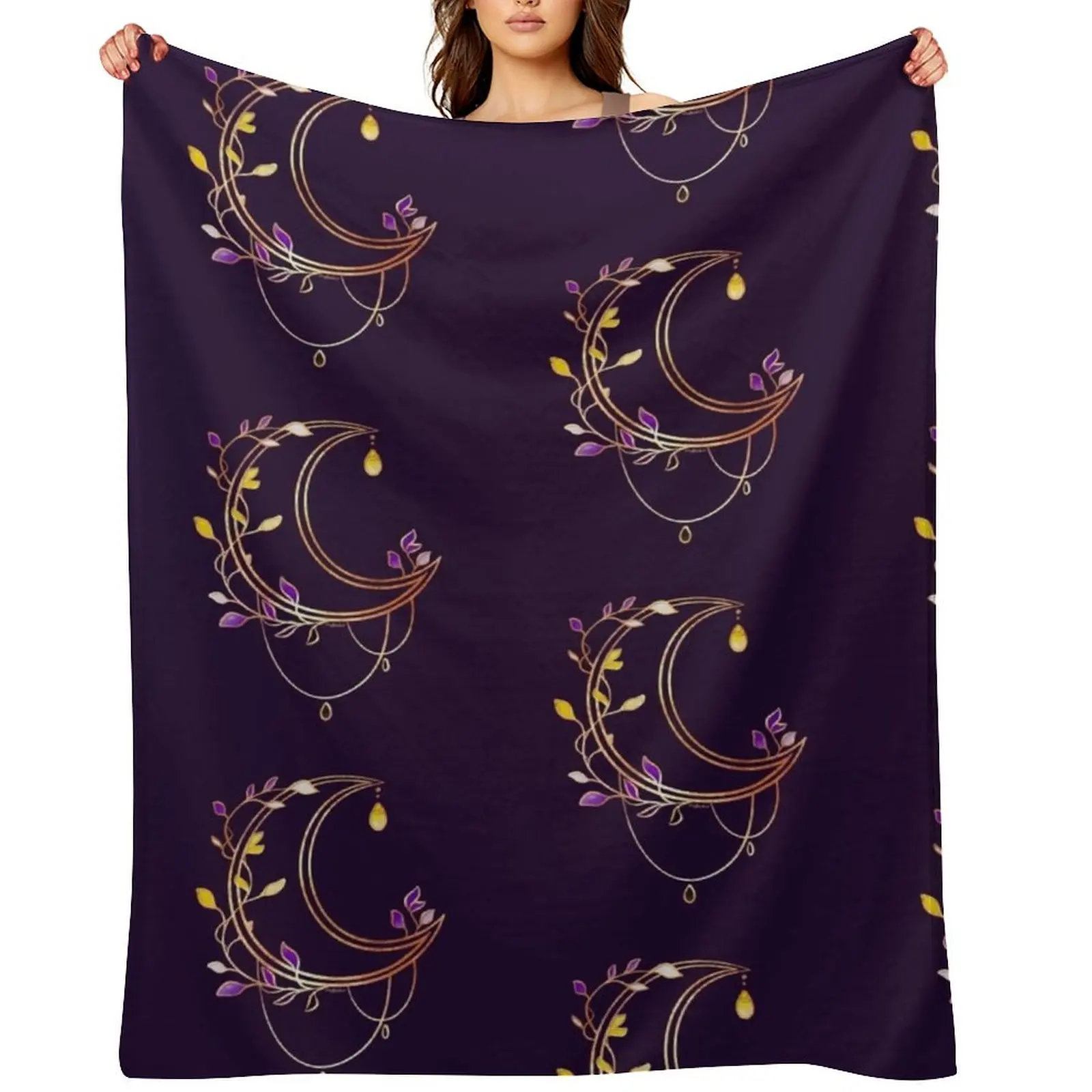 

Subtle Pride Moon - Non-Binary Throw Blanket Summer Baby Beautifuls for babies Blankets