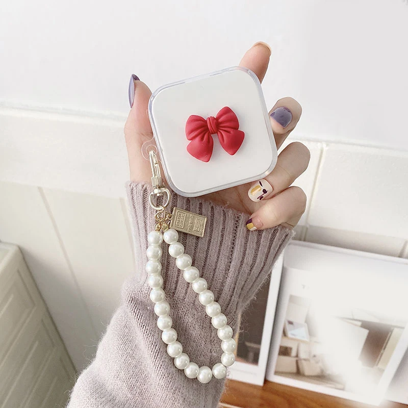 لطيف ل QCY T13 حالة خمر فراشة اللؤلؤ المفاتيح سماعة غطاء لينة واضحة غطاء وقائي ل qcy t13 TWS hearphone