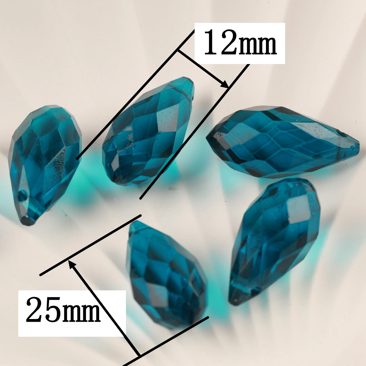 12X25mm Pure Color & Plated Color Teardrop Faceted Crystal Glass Top Drilled Pendant Drops Loose Beads For Jewelry Making DIY