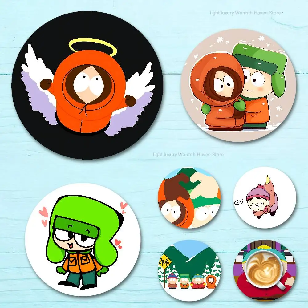 

Funny S-South Parks-S Round Wooden Coasters For Cute Design Suitable for Drinks Tea,Coffee Home Perfect Gift