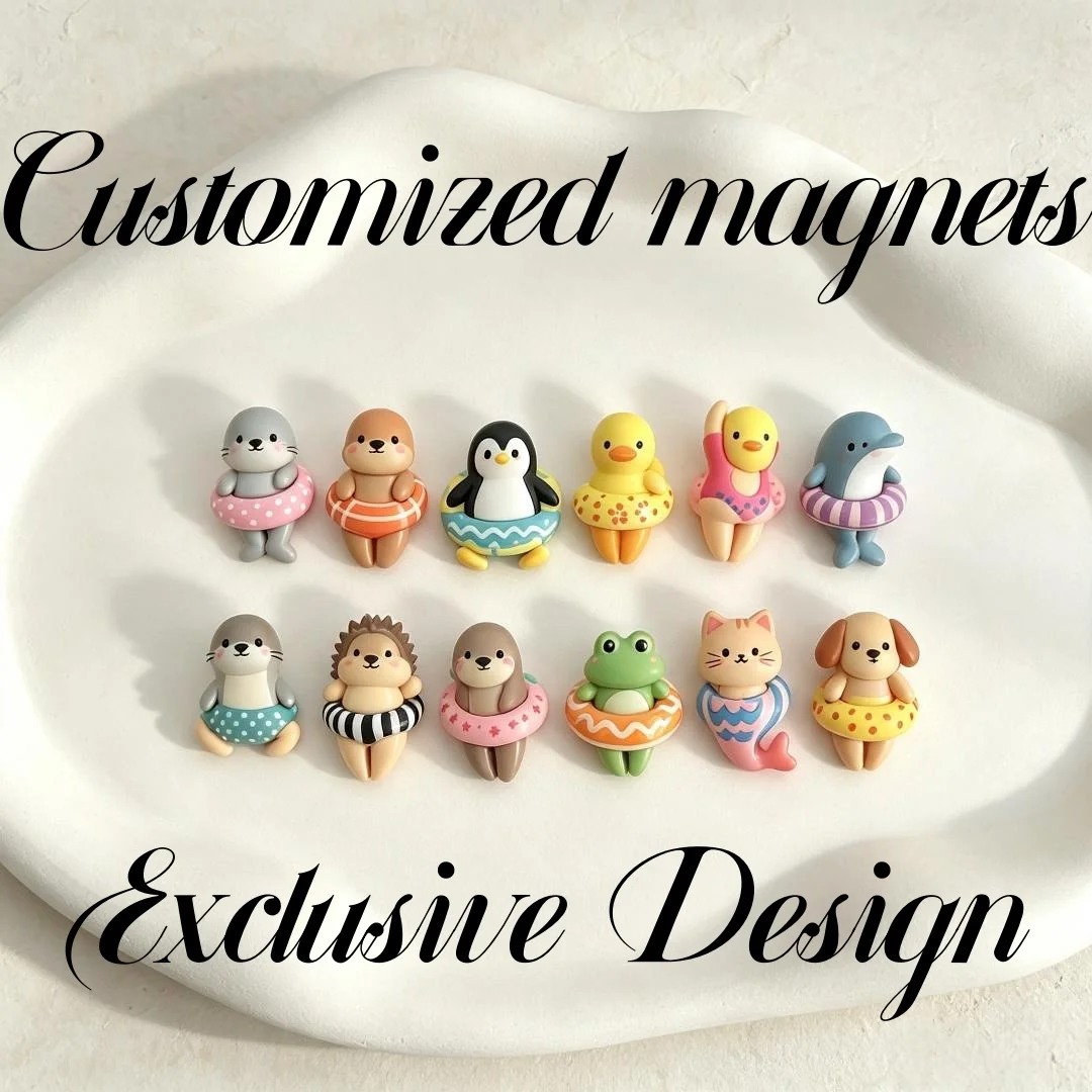 Magnetic Fridge Magnets Refrigerator With Magnets Cute 3D Swimming Animals Summer Beach Kitchen Fridge Decor Travel Gift