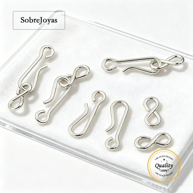 925 Sterling Silver Eye Hook Clasps Button Jewelry Accessories for Bracelets And Necklace Making Silver Findings