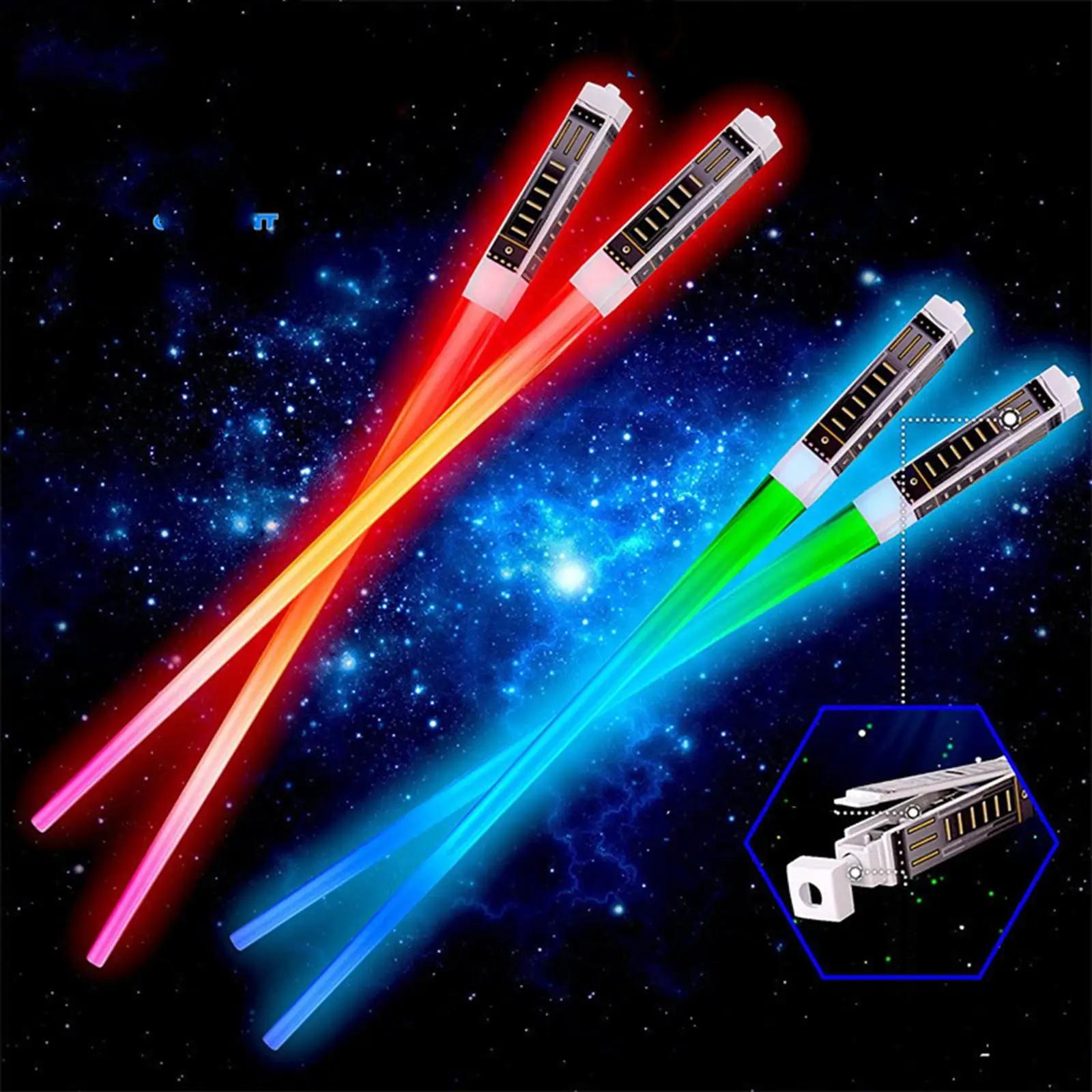 Lightsaber Chopsticks Light up Reusable Cool Party Supplies Glow Sticks for Carnival Wedding Holiday