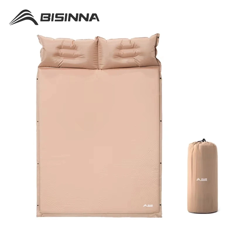 

BISINNA Outdoor Camping 3cm 5cm Inflatable Mat with Pillow Inflatable Tent Sleeping Pad Portable Splicing Picnic Sleeping Mat