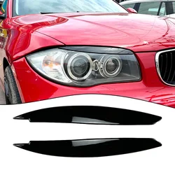 2pcs Car Headlight Eye Lid Covers Black Trim ABS Carbon Fiber Eye-catching For BMW 1 Series E87 E88 E81 E82 Eyelids Brows