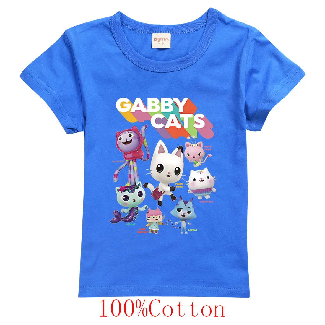 Gabby Dollhouse T-Shirt Kinder Sommerkleidung Mädchen Gabbys Chats T-Shirt Baby Jungen Kurzarm Tops Kinderkleidung für Geburtstag