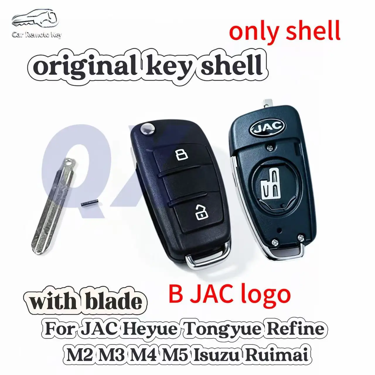 Original Folding Remote Key Shell，for JAC Heyue Tongyue Refine M2 M3 M4 M5 Isuzu Ruimai 5