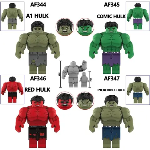 Marvel Hulk Action Figure Model, Bricks, Armored Beasts Lizard Rhino Buildable Compatible Figures, Puzzle  Blocks, Kids Toy Gift