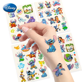 Anime Lilo Stich Tattoo Aufkleber Cartoon Figur Kawaii Stich Puppen PVC Kinder Spielzeug Aufkleber Kinder Action Figur Spielzeug Aufkleber