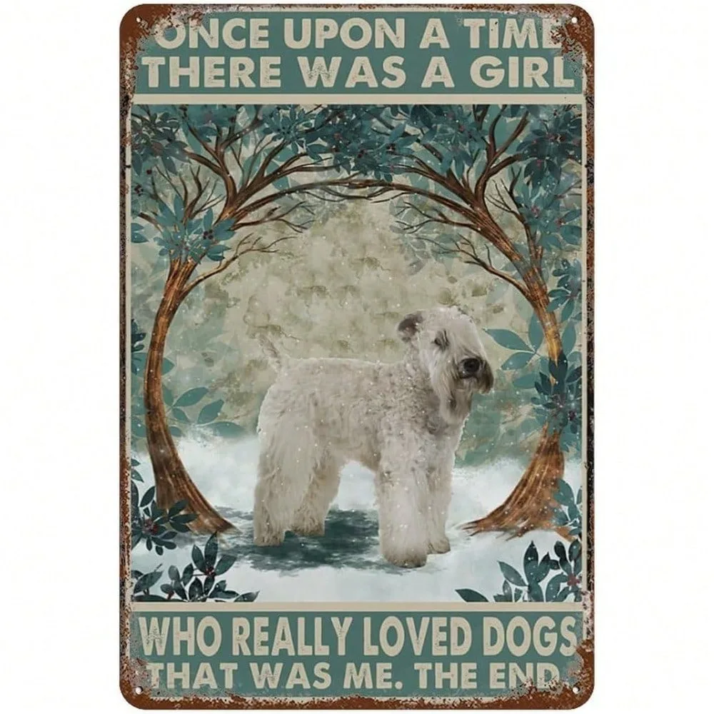 

HarlemTin Funny Dog Metal Signs - Vintage Wheaten Terrier Tin Poster Wall Art for Home Bar Cafe