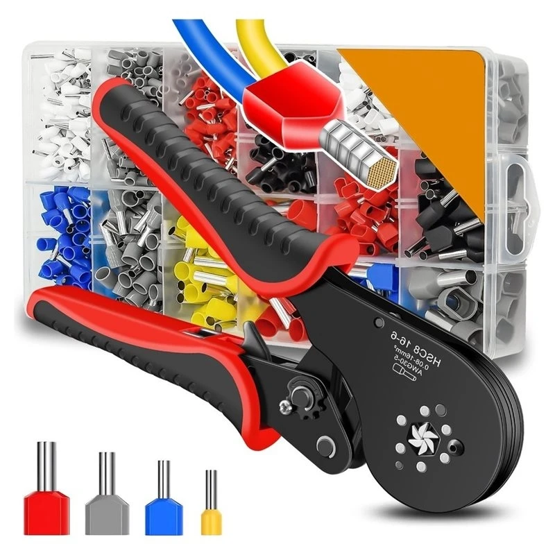 abzl-hex-crimping-pliers-wire-crimping-crimper-tool-kit-set-self-adjustable-with-wire-terminals-connectors-ferrules-wire-ends