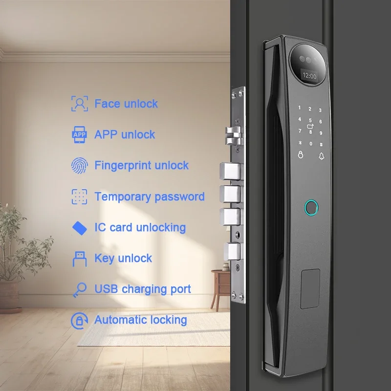 Keyless inteligente Door Lock Set, vários idiomas, controle remoto, novo