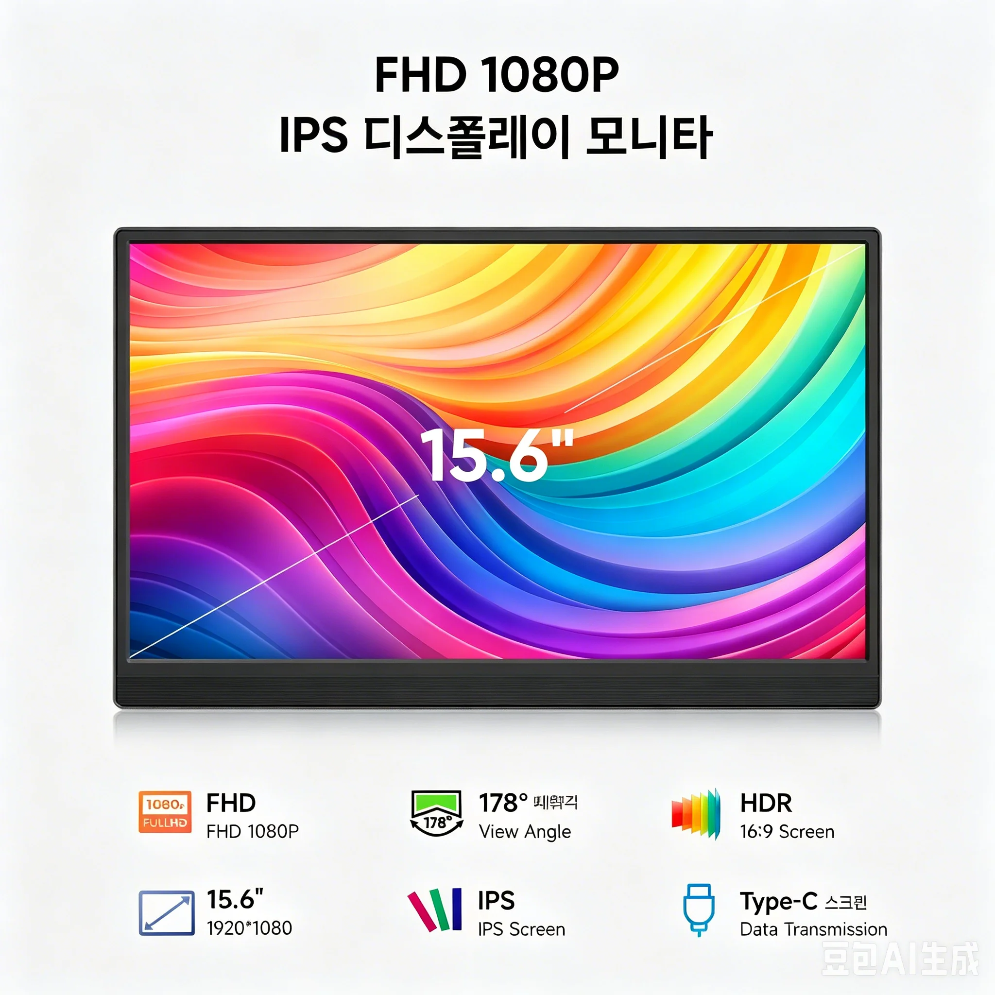 휴대폰 노트북용 15.6인치 외부 화면 확장기 스위치 게임 플러그 앤 플레이 Macbook Chrome 두 번째 모니터용 휴대용 모니터